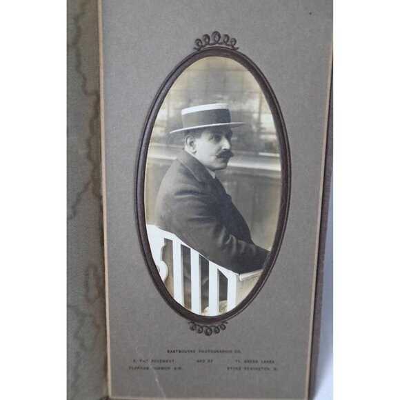 4 Victorian Photographs on Board Man Woman Piano Portrait Vintage Black White Pi - Picture 2 of 5